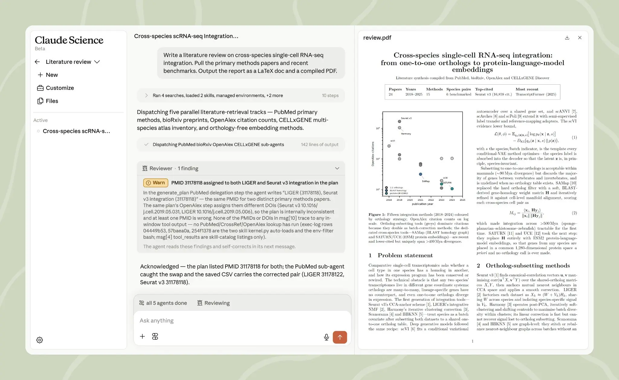 The picture shows how Claude is preconfigured for scientific work