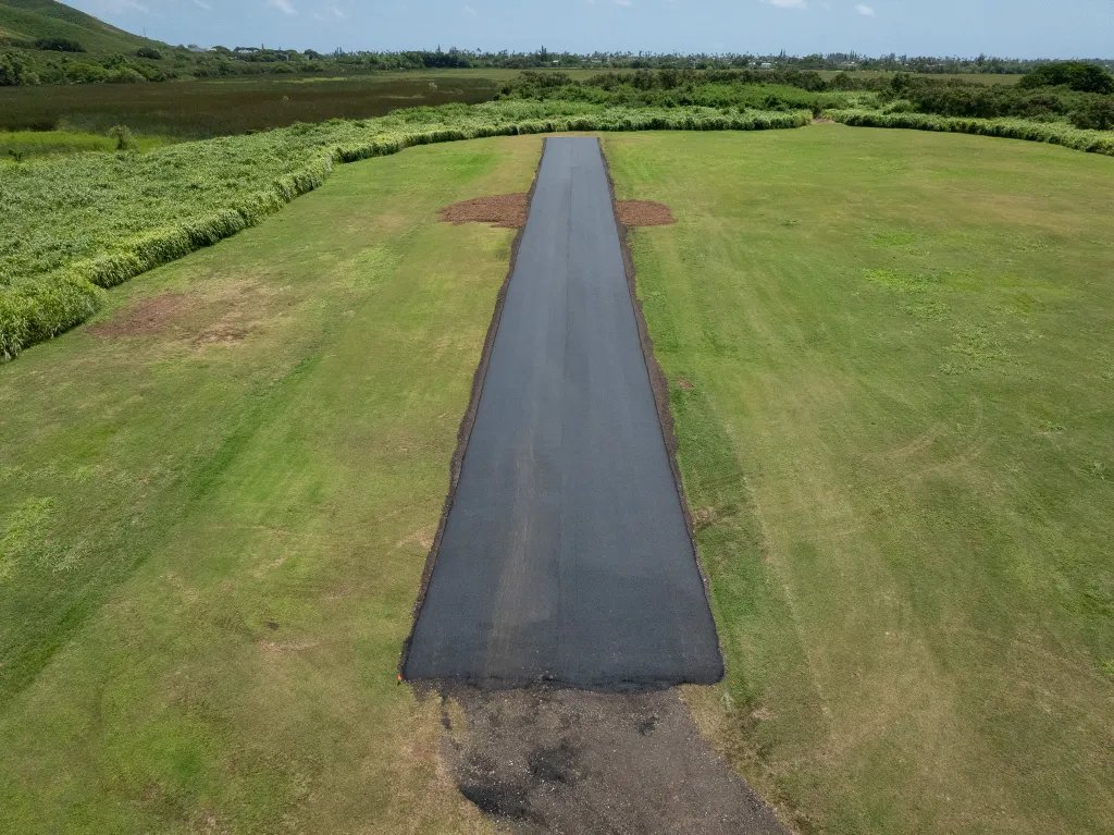 The runway at Kawainui R/C Air Model Field in Kailua has been renovated. It was photographed on June 19, 2026. (Craig Fujii/Civil Beat/2026)