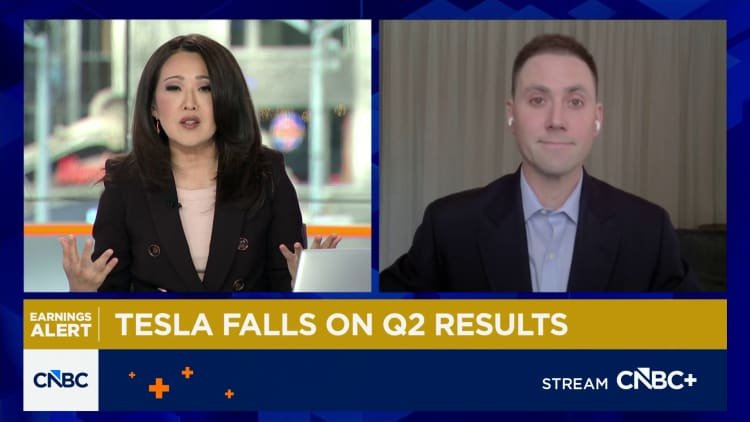 According to Morningstar's Seth Goldstein, Tesla stock is likely to slide due to a lack of earnings per share