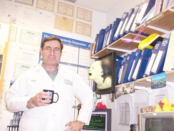Fred Provoncha in his office at Estee Lauder around 2000. 