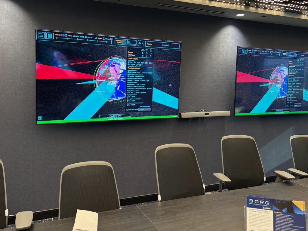 Auria's BORG (Battlespace Operational Readiness Game) will be on display at a company demonstration day on Thursday, July 9, 2026. The company created the game to simplify training for Space Force Guardians and other space operators who grew up playing video games. (Alex Edwards, The Gazette).