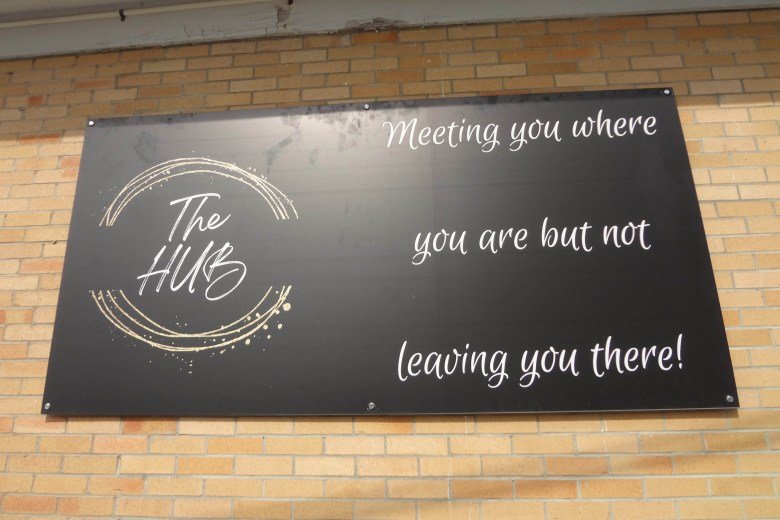 A sign that says: 